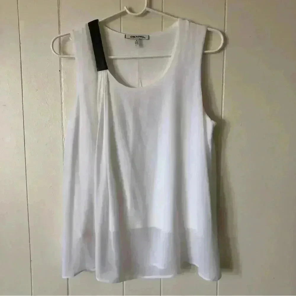 DKNYC Sleeveless Polyester Top Blouse Size M